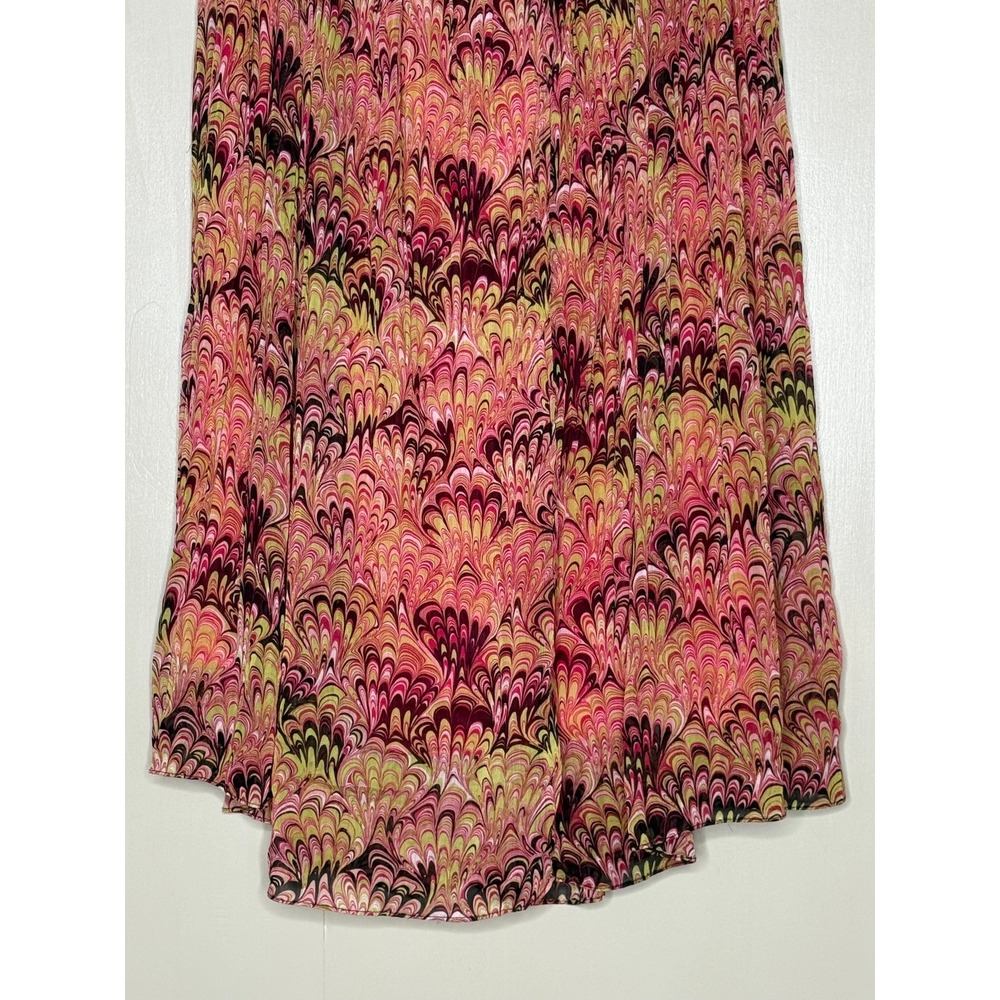Boho Marble Print Pleated Swing Skirt XXL Pink Festival Cottagecore - Picture 4 of 8